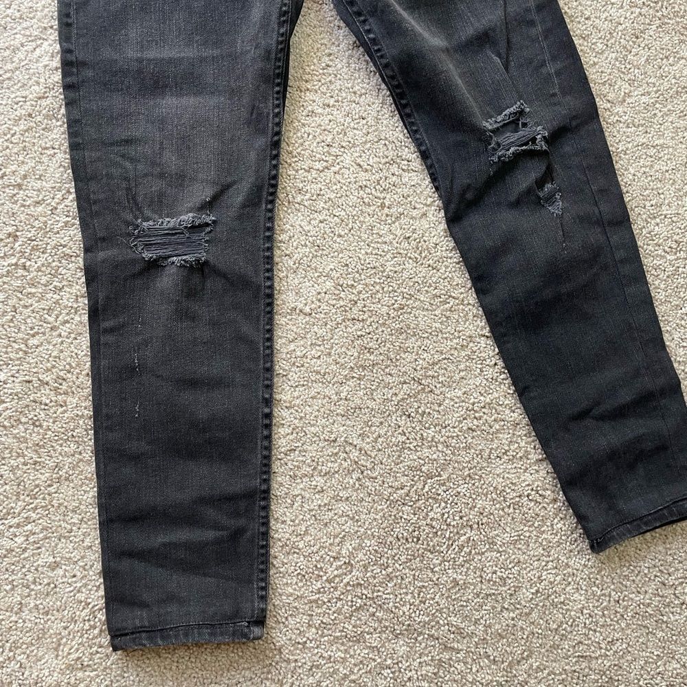 Rag and Bone Skinny Distressed Black Jeans - Picture 2 of 12